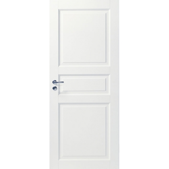 Дверь белая массивная 3-х филенчатая глухая N101