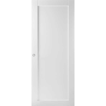 Дверь белая филенчатая глухая Unique откатная КОМПЛЕКТ для монтажа на стену