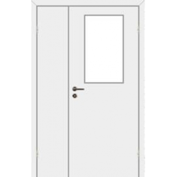 Дверь противопожарная звукоизоляционная EI30/30dB полуторная со стеклом 25%