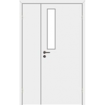 Дверь противопожарная звукоизоляционная EI30/30dB полуторная со стеклом 9%